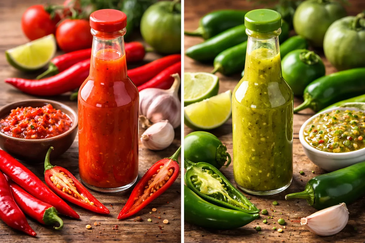 Quelle est la différence entre les sauces piquantes mexicaines au piment rouge et vert ?